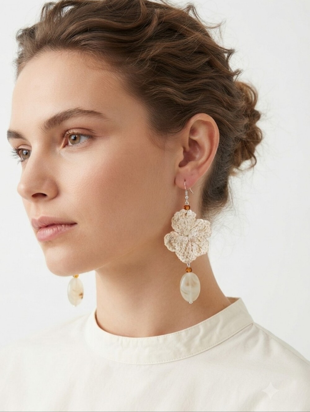 Handmade Fall Floral Elegance Jewelry One-of-a-Kind Handcrafted Crochet Earrings